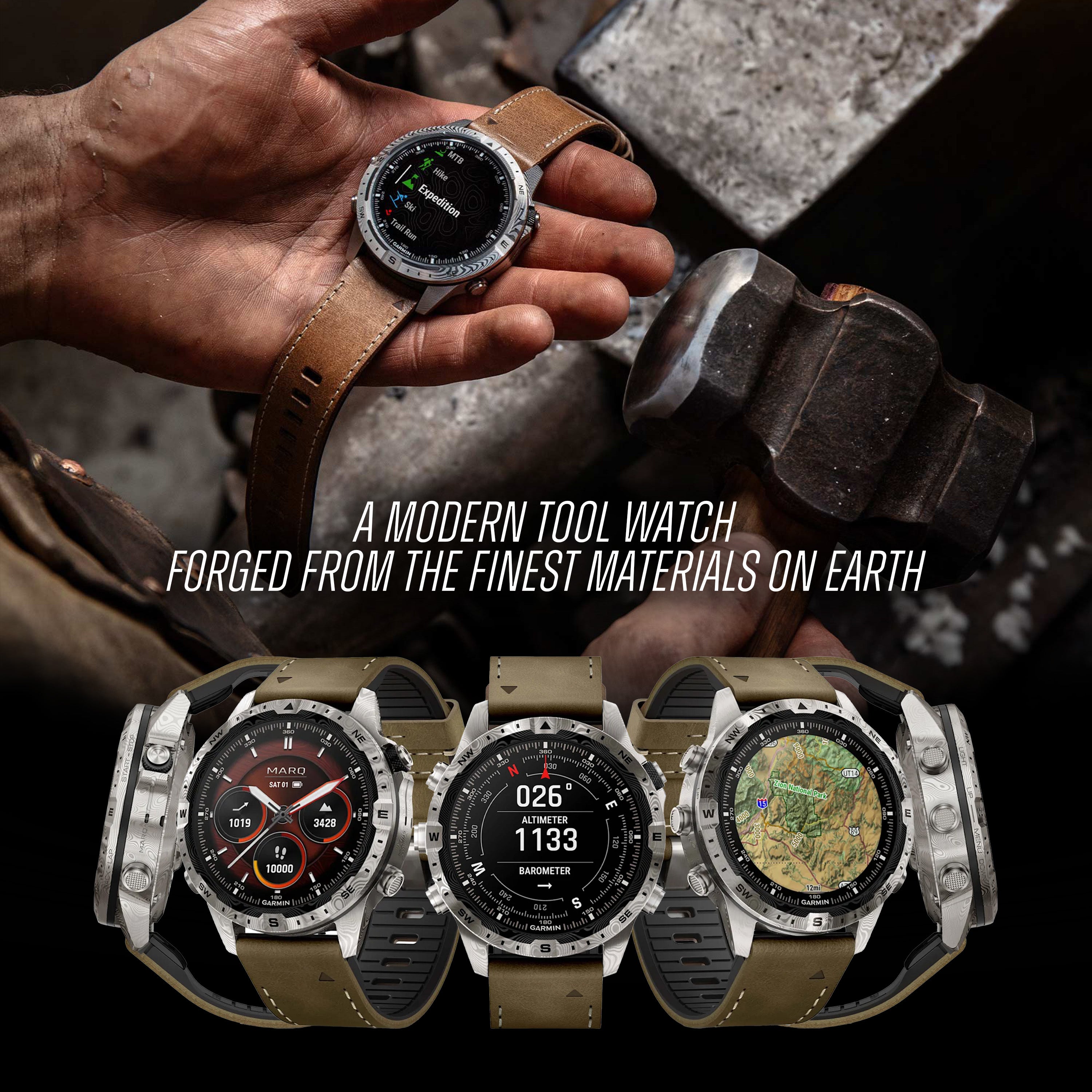 Garmin - MARQ® Adventurer (Gen 2) - Damascus Steel Edition