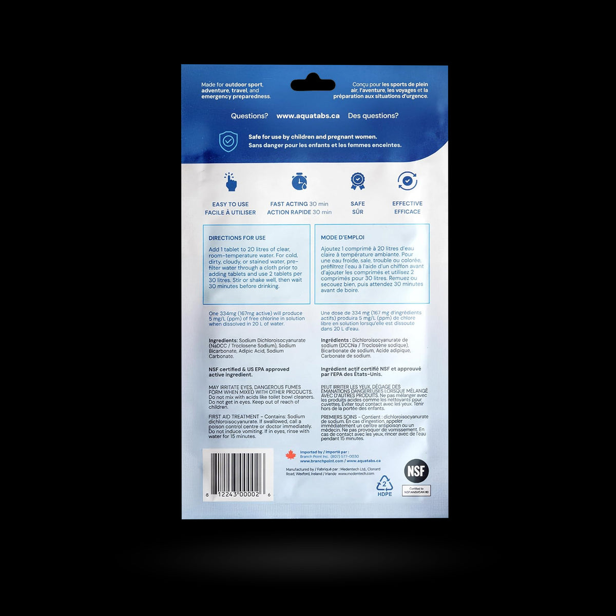 Aquatabs - Water Purification Tablets (20L Tabs)