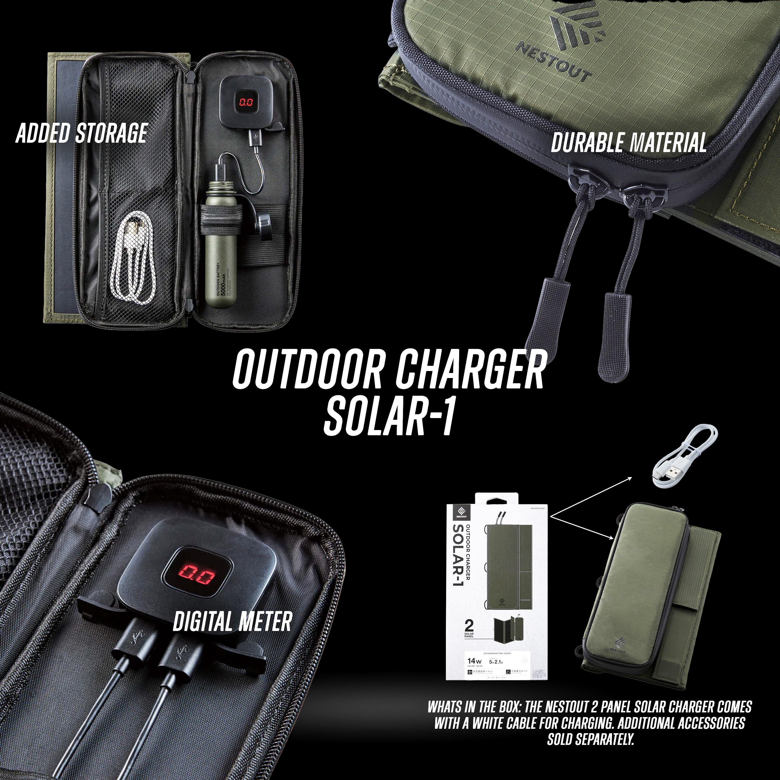 NESTOUT - 2 Panel Solar Charger