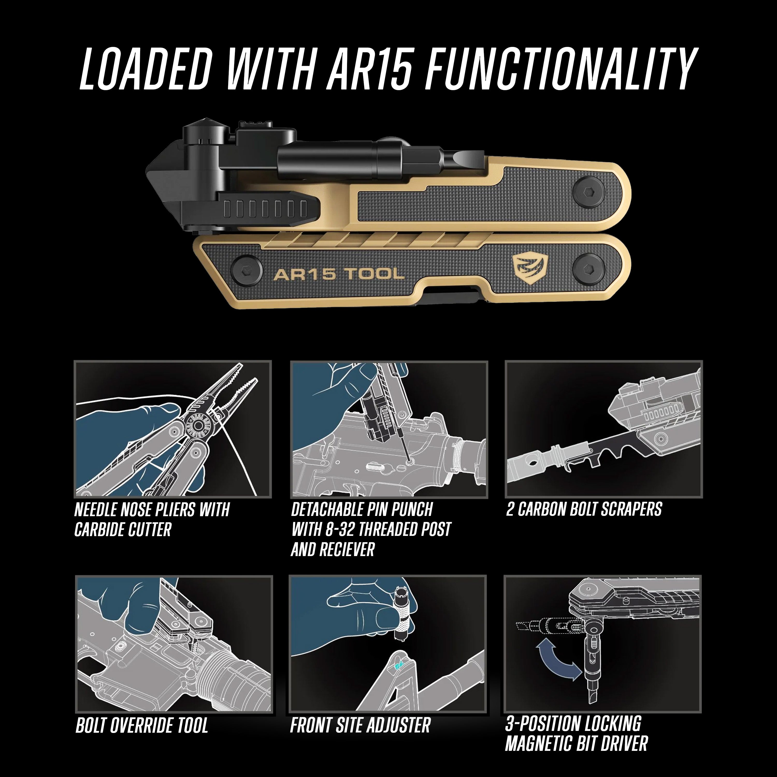 Real Avid AR15 Multi-Tool | AR15 Maintenance & Repair | Carcajou