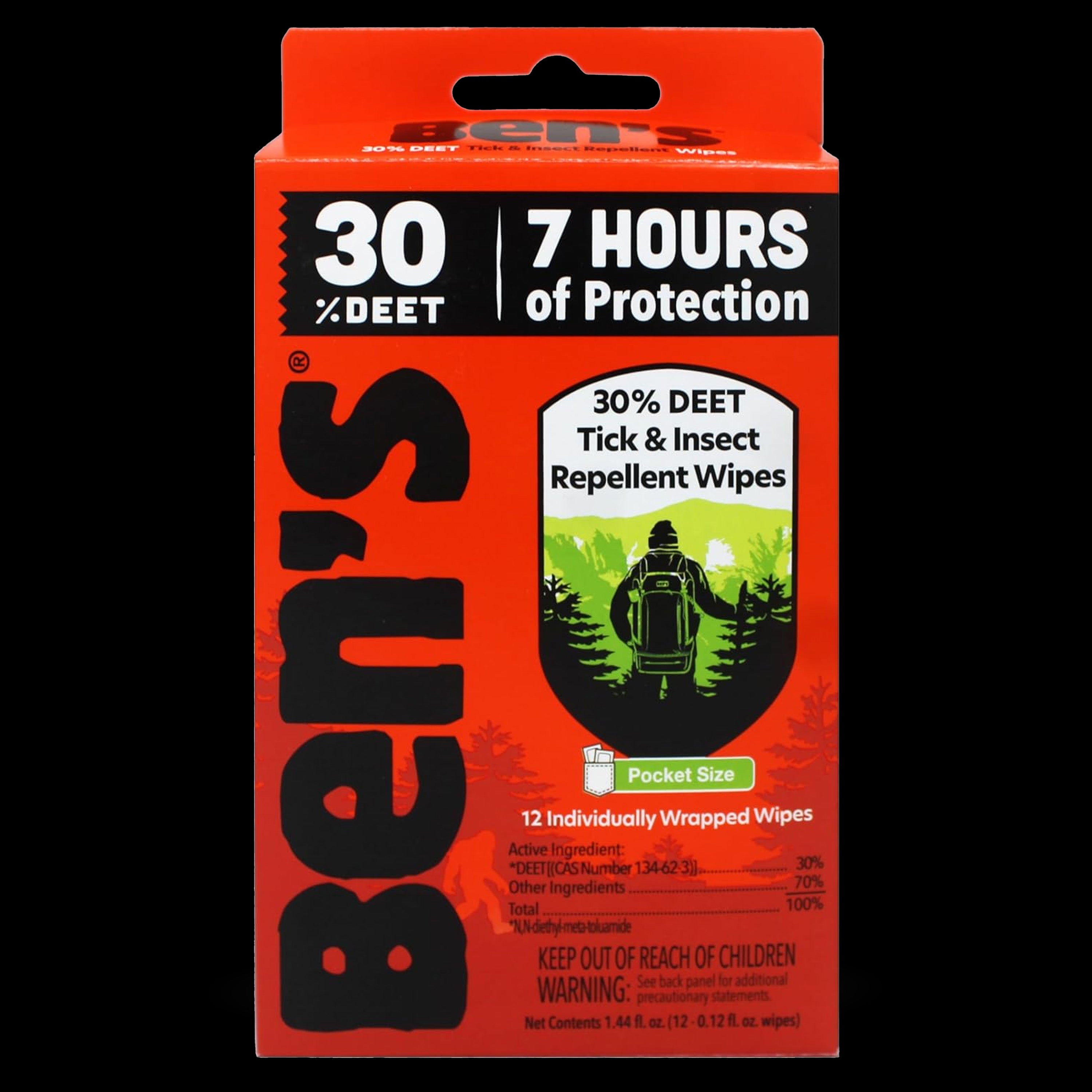 Ben's - 30 Tick & Insect Repellent Wipes