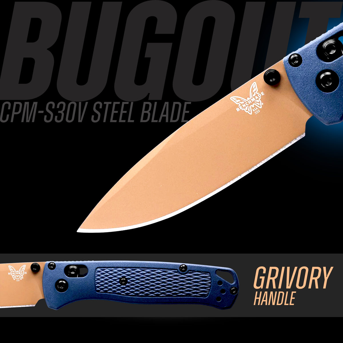 Benchmade - Bugout® | Crater Blue Grivory®