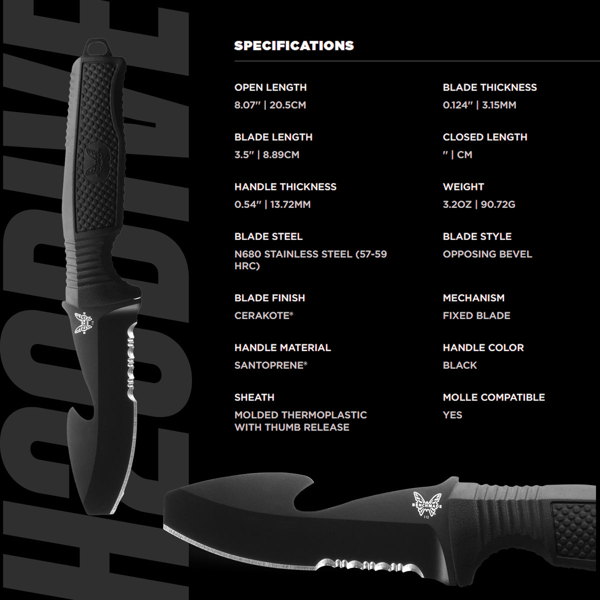 Benchmade - H2O Fixed Dive Knife
