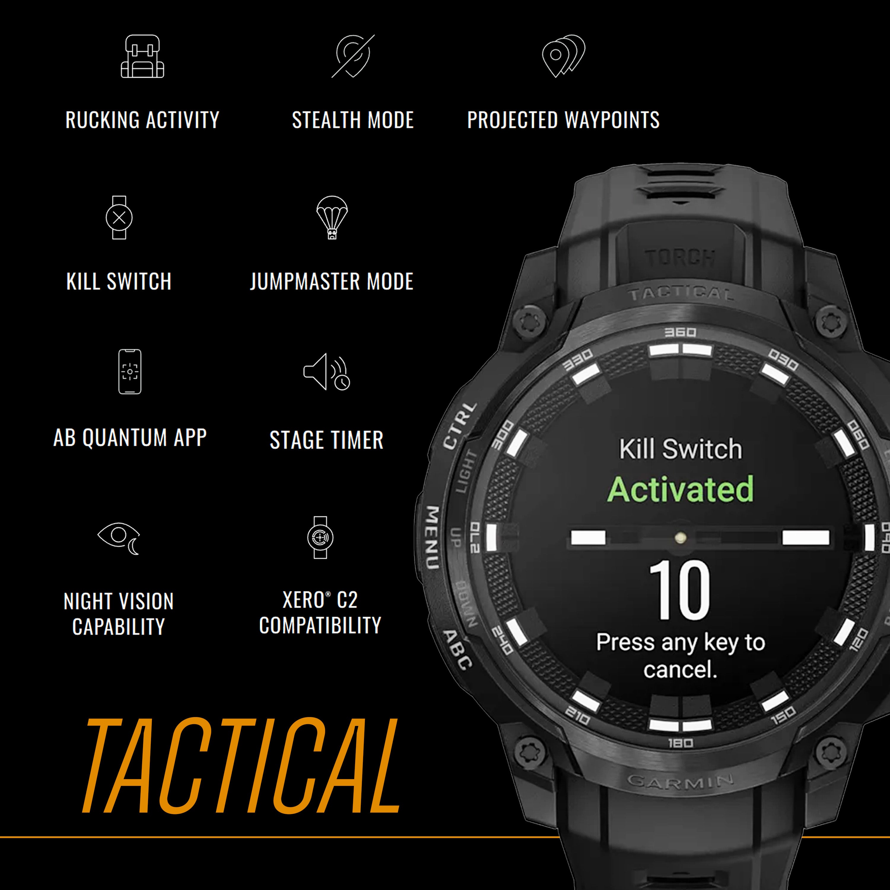Garmin - Instinct® Crossover AMOLED - Tactical Edition