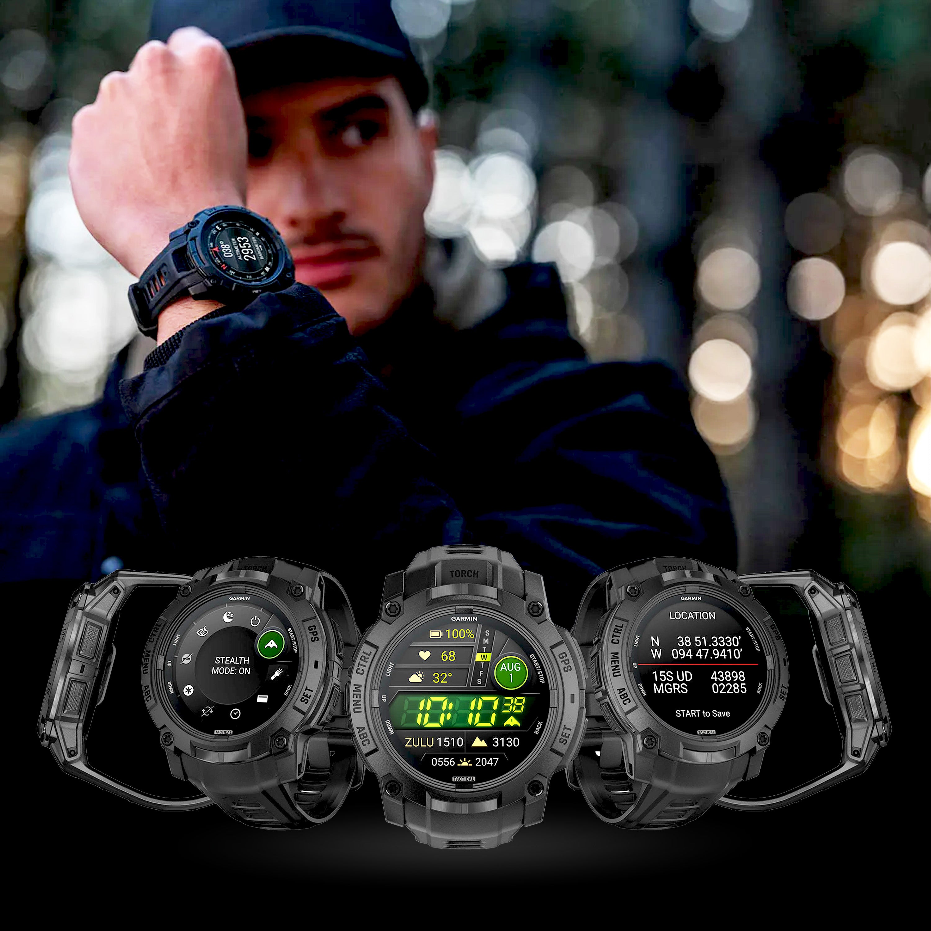 Garmin - Instinct® 3 - 50 mm AMOLED - Tactical Edition