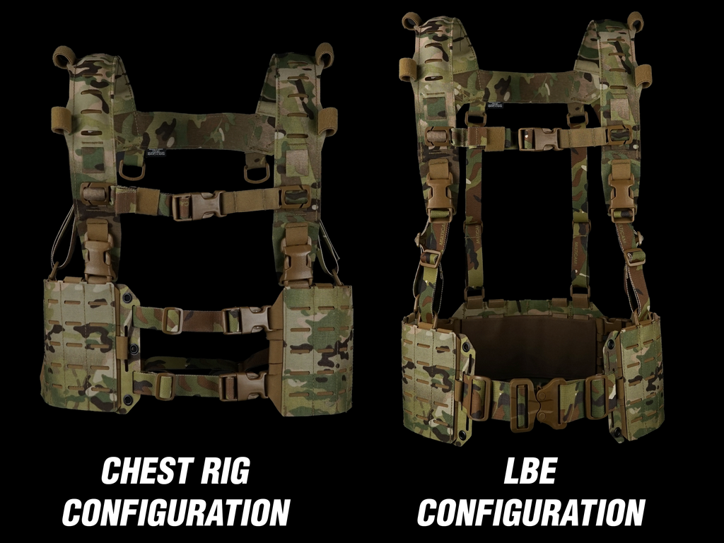 Molle Lbe Rig Hybrid Kit Base Bundle | Chest Rig to LBE | Carcajou Tactical