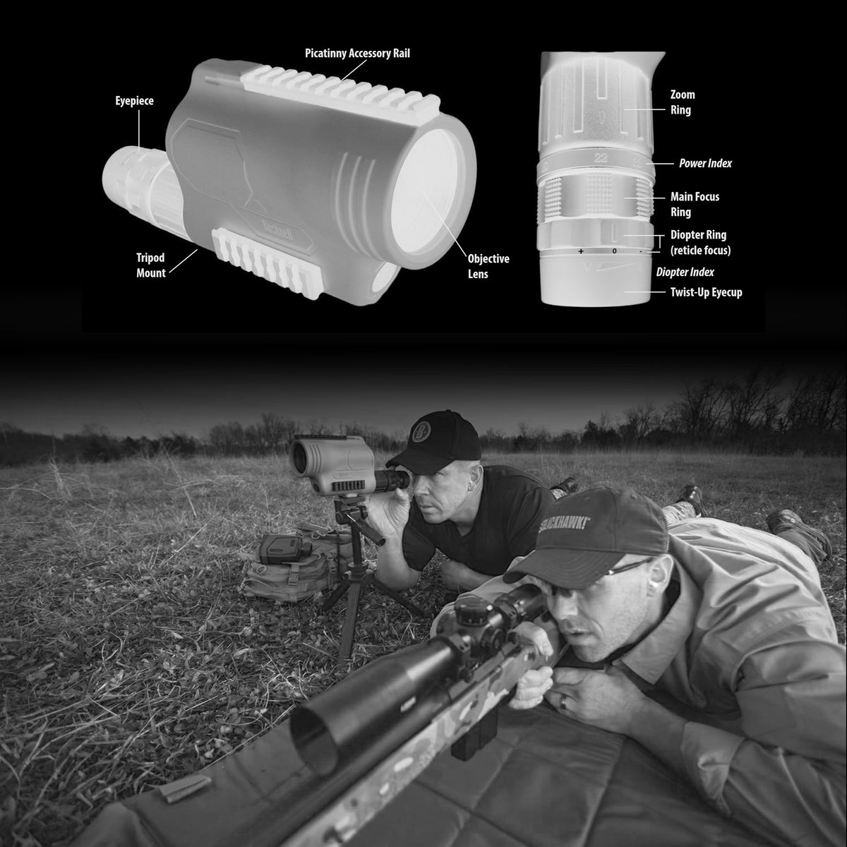 Bushnell - Legend Tactical - T-Series Spotting Scope 15-45x60