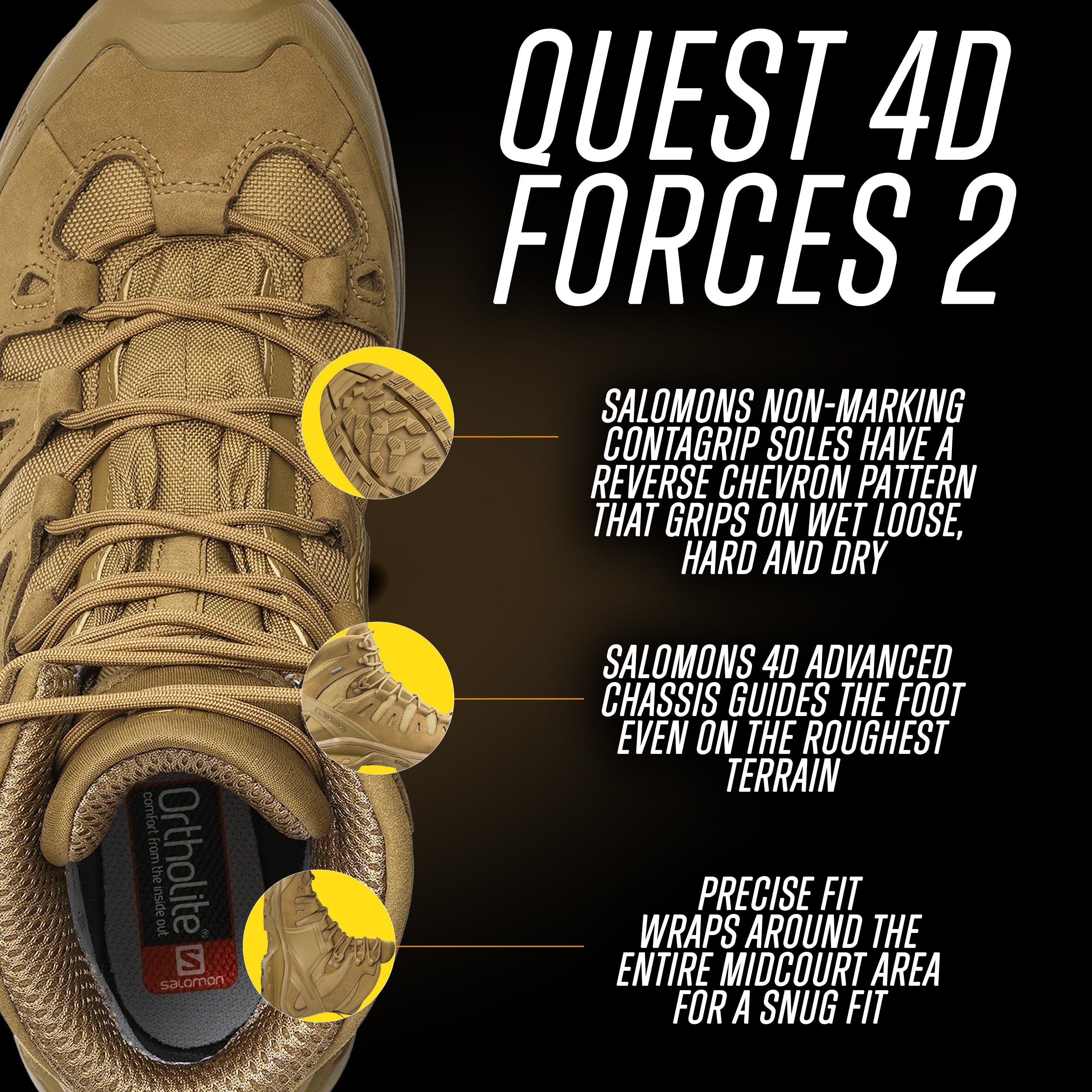 Salomon Quest 4D Forces 2 | Tactical Combat Boot | Carcajou Tactical