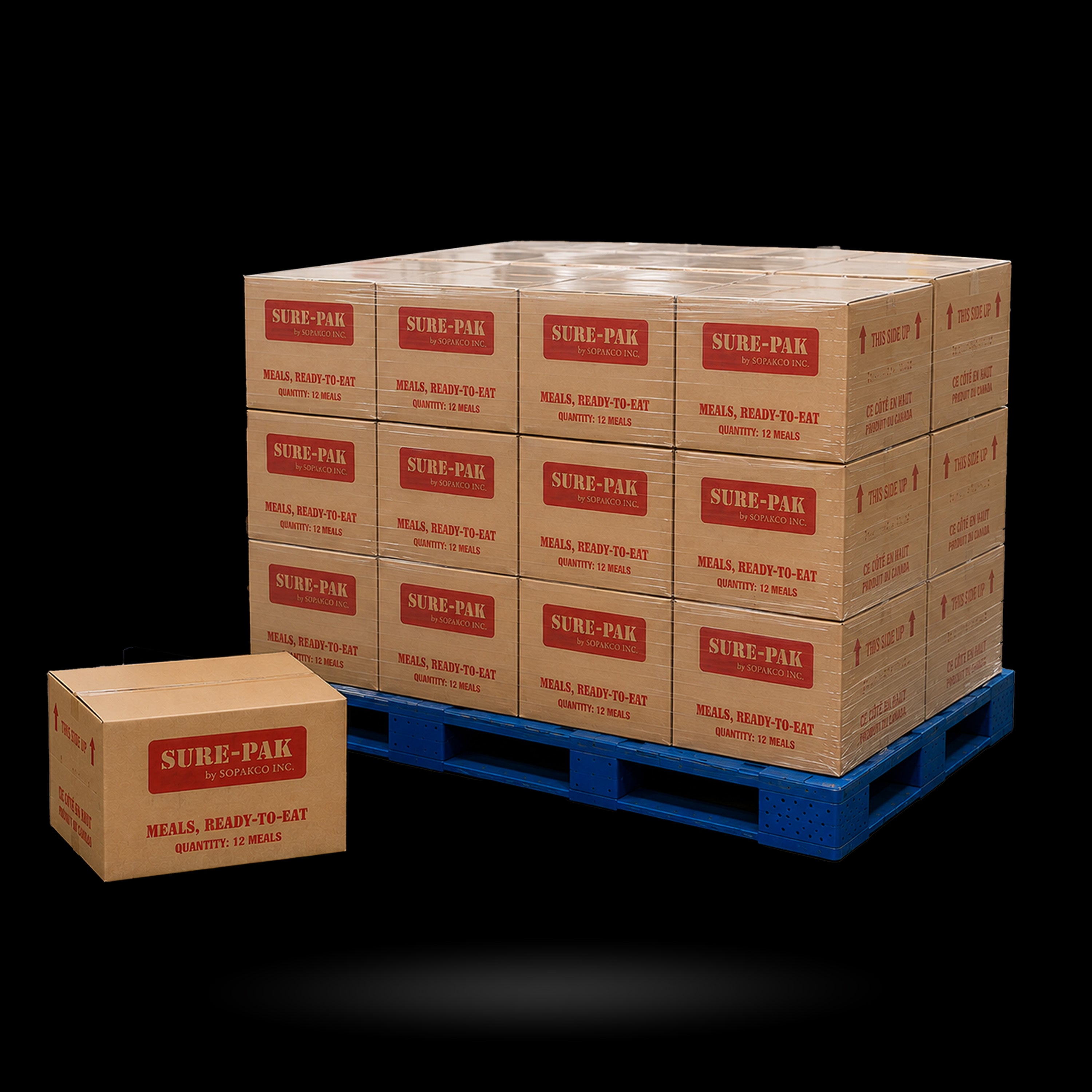 SURE-PAK MRE – Half Pallet (24 Cases / 288 Meals)