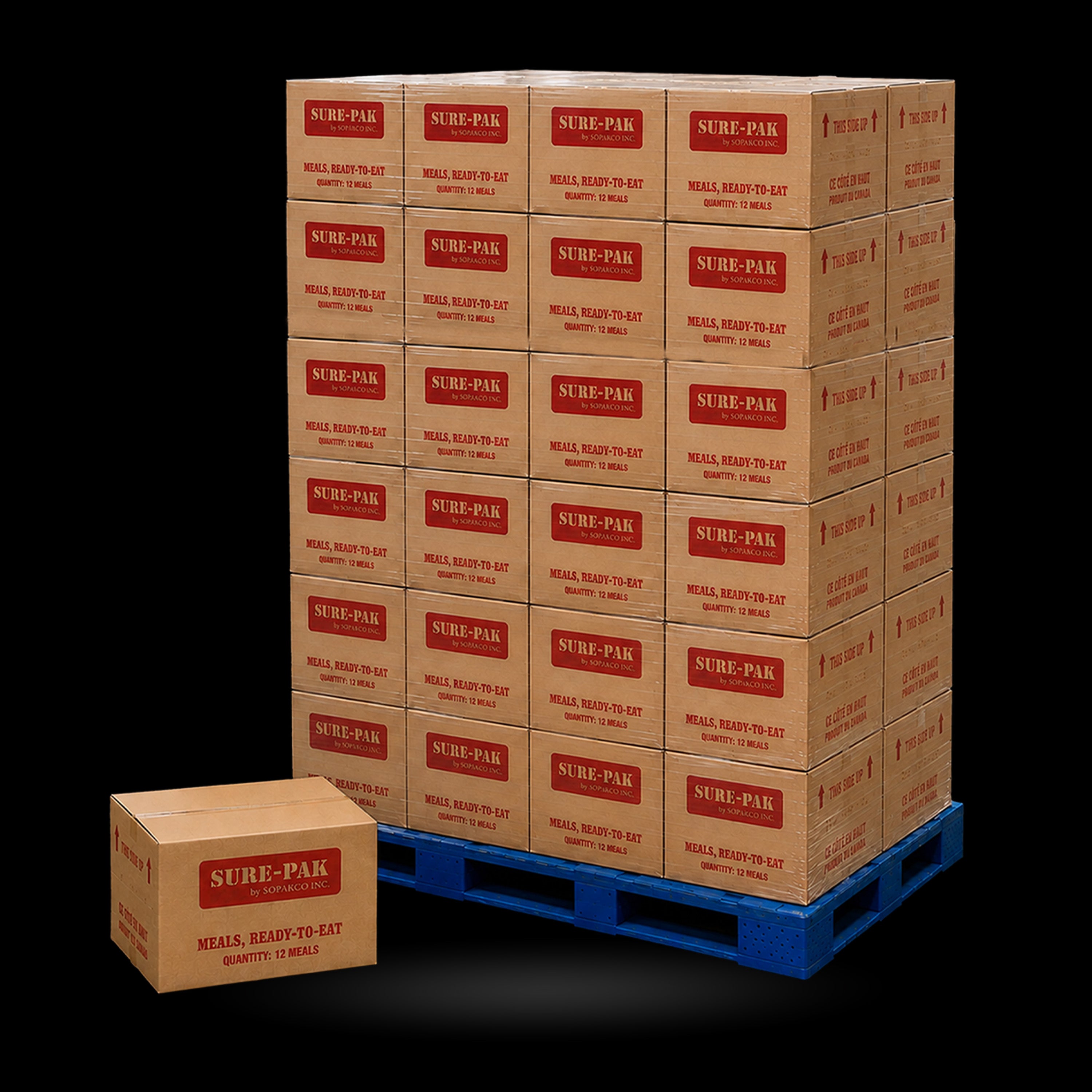 SURE-PAK MRE – Full Pallet (48 Cases / 576 Meals)
