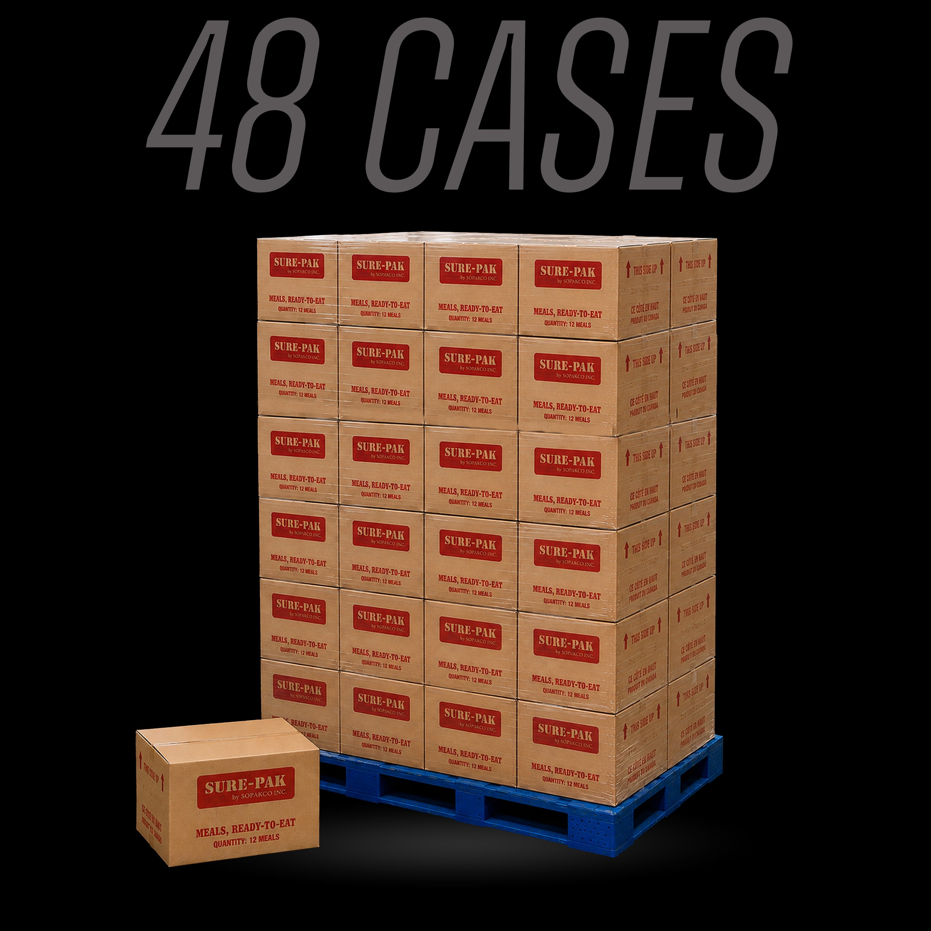 SURE-PAK MRE – Full Pallet (48 Cases / 576 Meals)