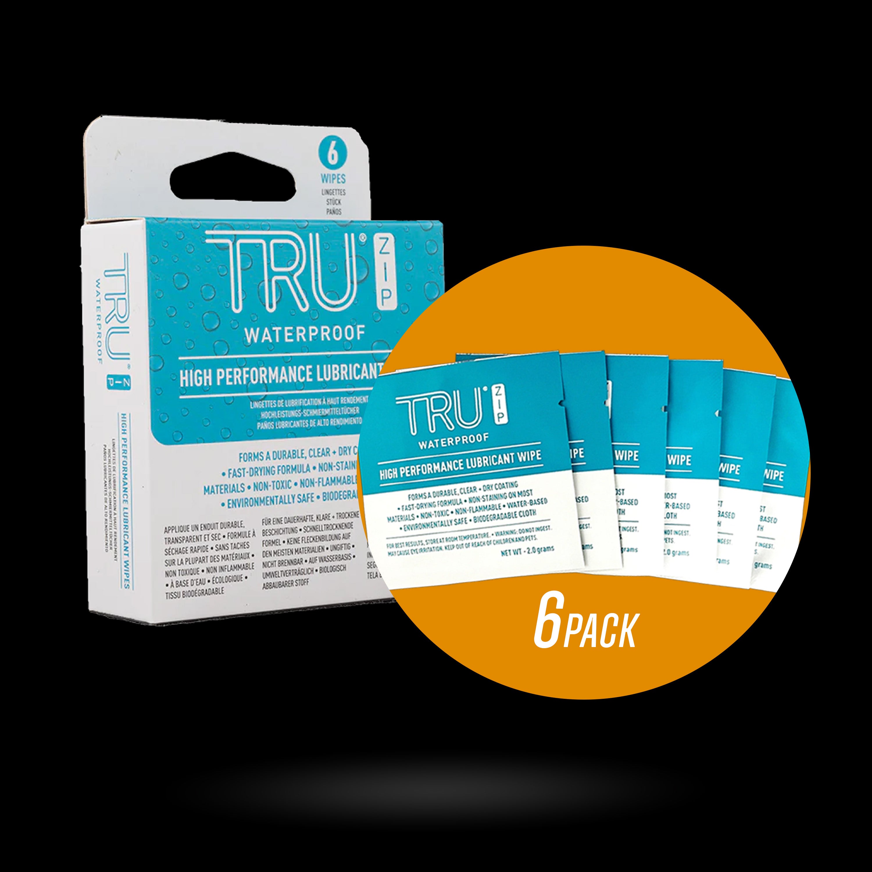 Nite Ize - TRU Zip Lubricant Wipes - 6 Pack