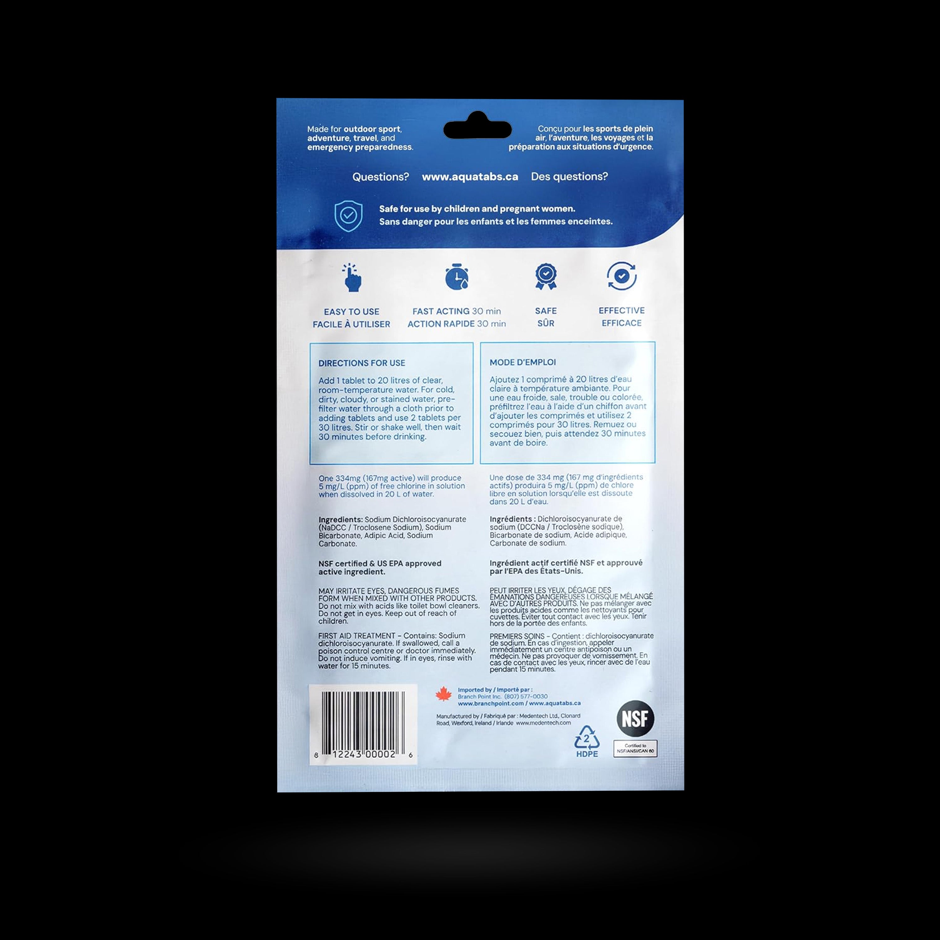Aquatabs - Water Purification Tablets (20L Tabs)